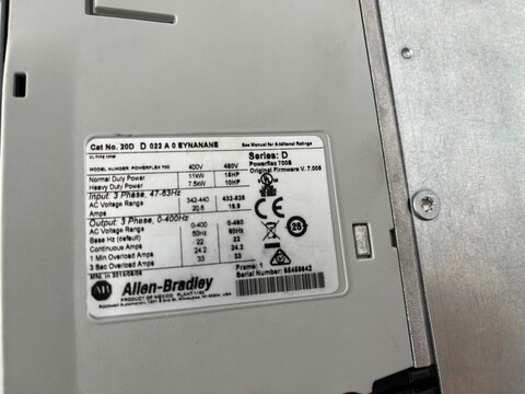 10 HP Allen-Bradley #20DD014A3EYYAEBSE, powerflex 700s variable frequency d, 480 Volts, NEW - Image 3