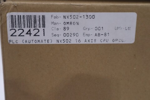 Omron CPU Unit NX502-1300 / NX5021300, NEW - Image 4