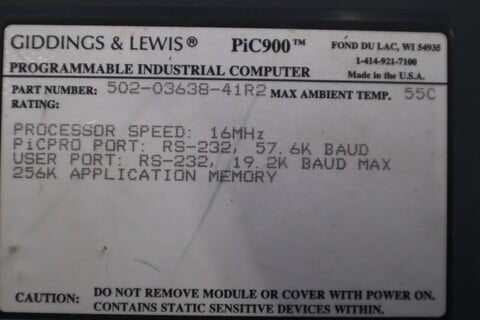 Giddings & Lewis #502-03638-41R2, PIC900 Programmable PLC - Image 4