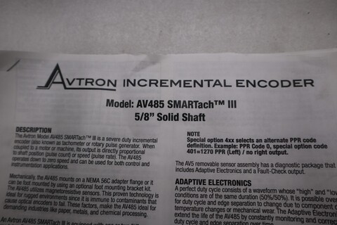 Avtron #AV485-N2S8L8YP000, Encoder, NEW - Image 2