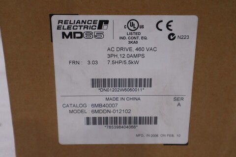 7.5 HP Reliance Electric #6MB40007, Variable Frequency Drive, NEW - Image 2