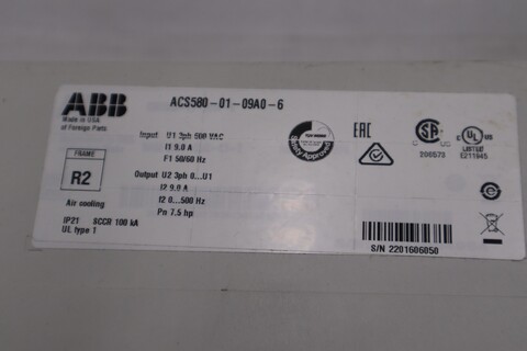 5 HP ABB #ACS580-01-09A0-6, Variable Frequency Drive, 3 Phase - Image 4
