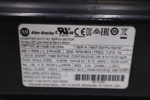 A-b #VPL-B1153E-CK12AA, Servo Motor, NEW - Image 2