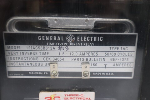 General Electric Type IAC Time 12IAC53B812A RELAY TIME OVERCURRENT - STOCK GF171 - Image 2