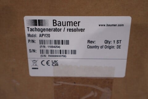 Baumer Baldor DC Tachometer Tachogenerator APY-20 / APY20 NEW IN BOX #GF-1395 - Image 3