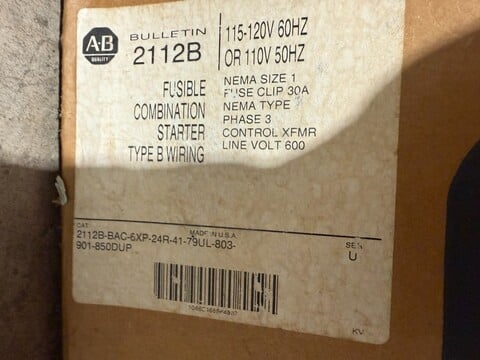 Allen-Bradley Bradley 2112B-BAC-6XP-24R-41-79UL-803-901-850DUP FUSIBLE SIZE 1 MCC BUCKET - Image 3