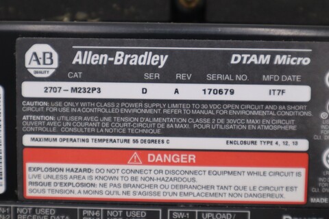 Allen-Bradley bradley dtam mirco screen 2707-m232p3 ser. d rev. a new no box stk h508a - Image 2