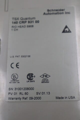 Schneider electric 140-crp-931-00/ 140crp93100 plc module stock h1772 - Image 2