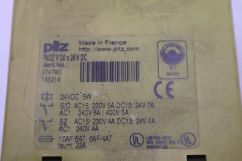 Pilz safety relay 474790 pnoz v 30s 24 v dc pnozv30s24vdc stock k-3831 - Image 3