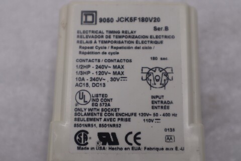 Schneider electric square d 9050jck5f180v20 timing relay new stock gf-694a - Image 4