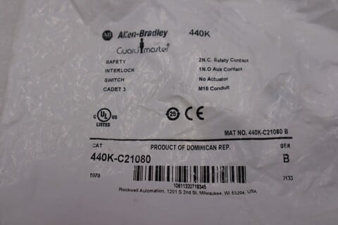 New allen bradley 440k-c21080 series b switch stock h1215a - Image 1