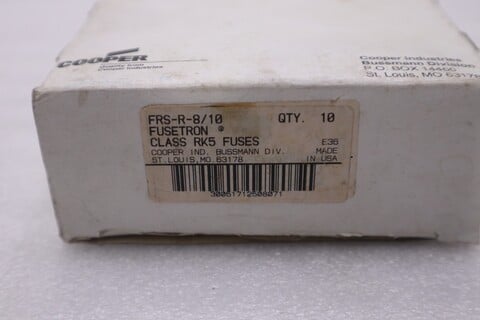 BOX OF 10 Bussmann Fusetron FRS-R-8/10 Dual Element Time Delay Fuse - STK 5841A - Image 1