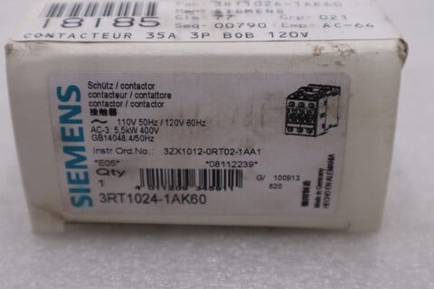 Siemens 3rt1024-1ak60 contactor stock #k-3914a - Image 1