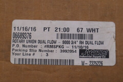 Duff Norton 730333C Rotary Union right hand Thread 3/4" NPT 9000 Series - STOCK GF624A - Image 2