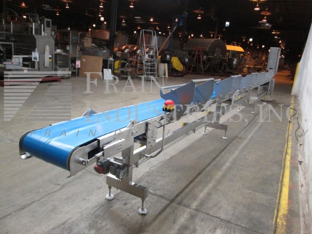 15-3/4" wide x 32.7' long, Grote, Stainless Steel belt conveyor, food grade, LH - Image 2