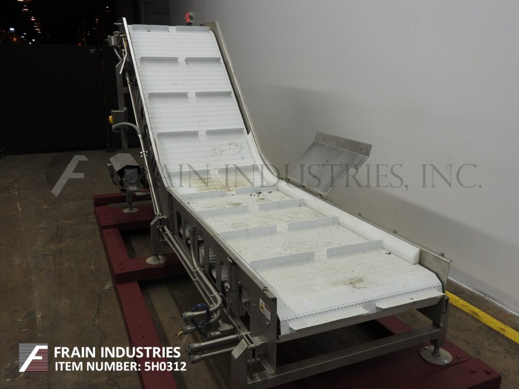 32" wide x 6' long, Friesen, Stainless Steel, inclined cleated conveyor, 61"-65" discharge height, 1/2 HP - Image 2