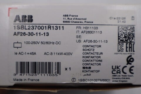 New asea brown boveri af26-30-11-13 contactor 3-p stock k-85c - Image 1