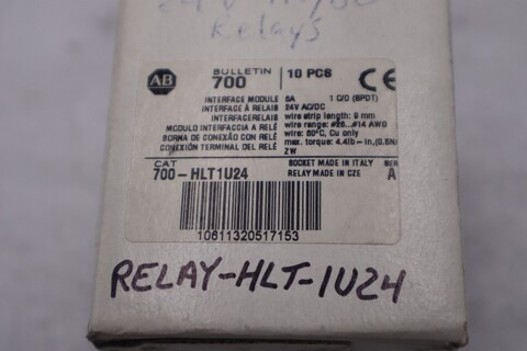 Allen bradley 700-hlt1u24 relay - new - stock gf702a, lot of 7 - Image 4