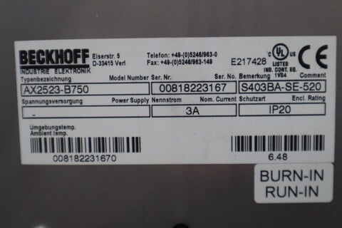 Beckhoff AX2523-B750 Servo Drive STOCK 3432-D - Image 5