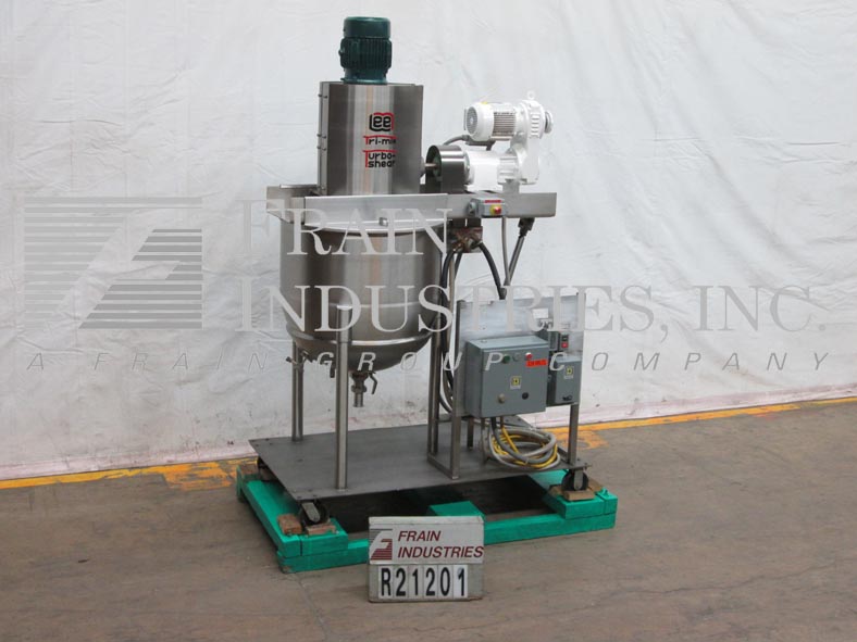 60 gallon Lee #60D12T, portable 316 Stainless Steel Tri-mix kettle, 90 psi, jacketed, 32" diameter x 30" deep - Image 1