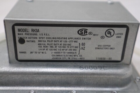 Colombus air flow switch rh3a - new in box - stock gf664a - Image 3