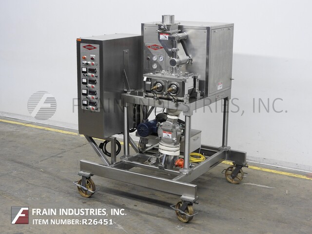 Fitzpatrick #2Lx8D, chilsonator roller compactor mill, 45-181 KG per hour, 316SS contact parts, 1.5 HP - Image 1
