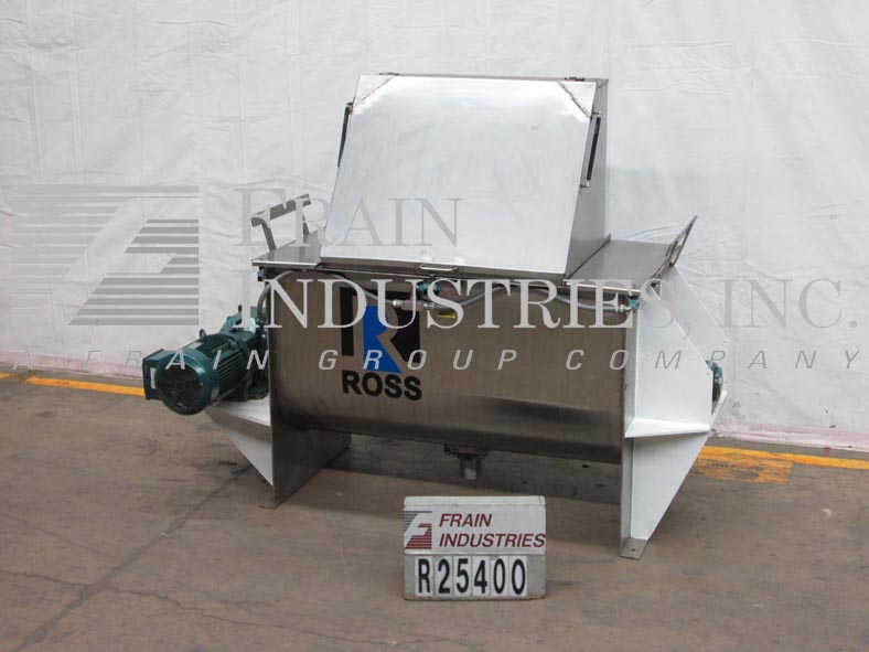 25 cu.ft. Ross #42N-25, 304 Stainless Steel, double ribbon blender w/bag break station with lid, 4" bottom - Image 5
