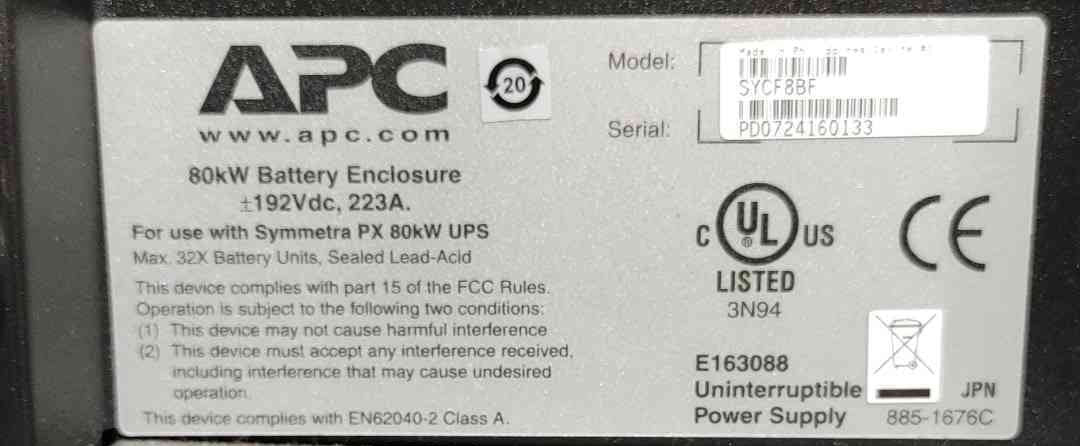 80.0 KVA APC Symmetra PX #SYCF80KF, uninterruptible power supplies system, 80 KW, 208 Volts, 3 phase, w/ - Image 7
