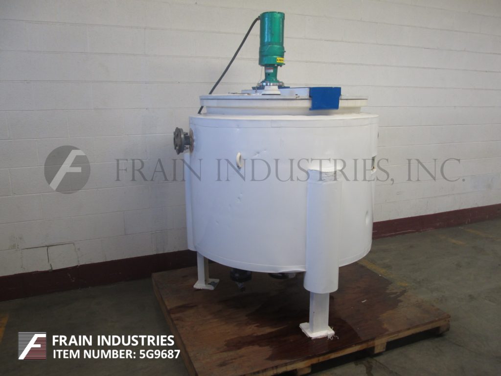 150 gallon Tycon USA, glass lined low pressure jacketed mixing tank, lift up covers, 38" diameter x 32" deep - Image 5