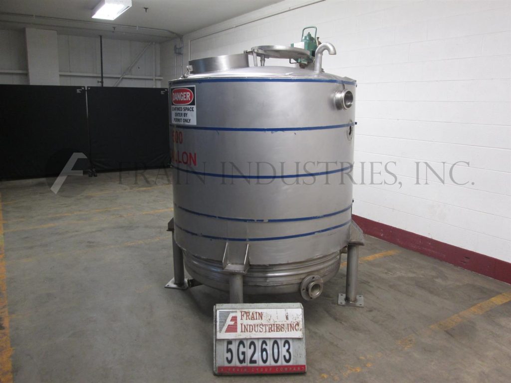 500 gallon Feldmeier, 316 Stainless Steel, low pressure jacketed tank, 51" diameter x 60" straight wall - Image 3