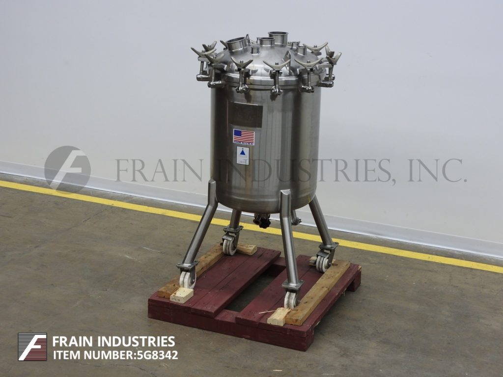 50 gallon Precision Stainless Tank Reactor, 200 liter, 316L Stainless Steel, 40/15 psi, 25" dia x 30" - Image 1
