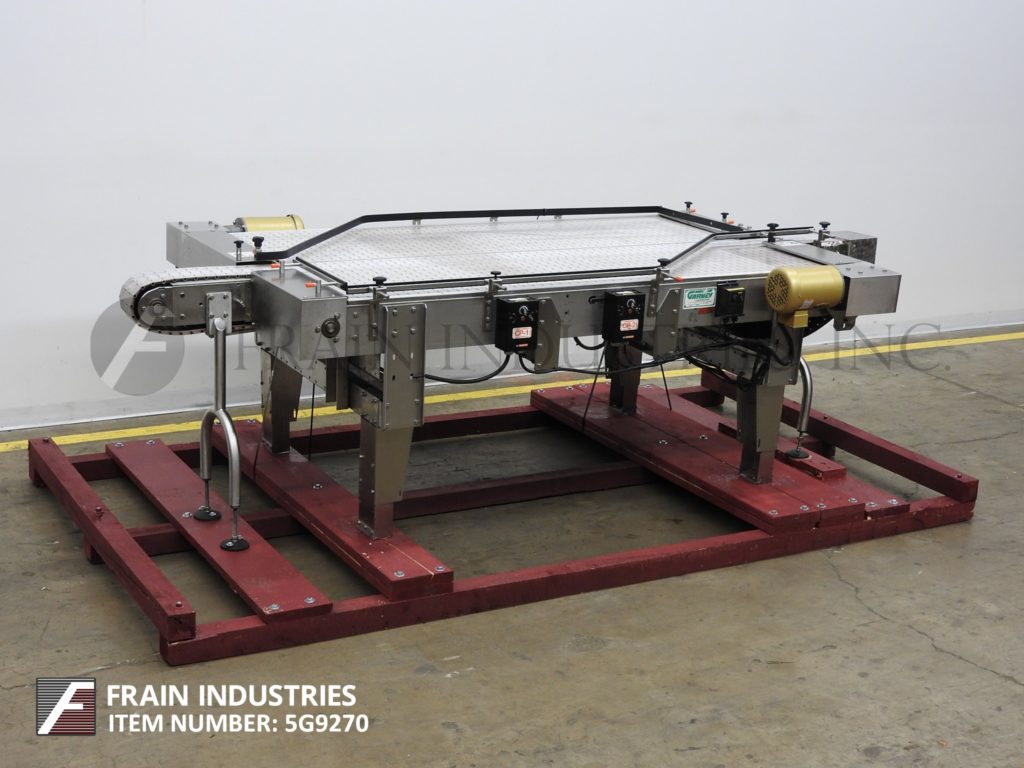 6" W x 130" L Garvey #9700, Stainless Steel, table top belt accumulation conveyor, bi-directional - Image 1