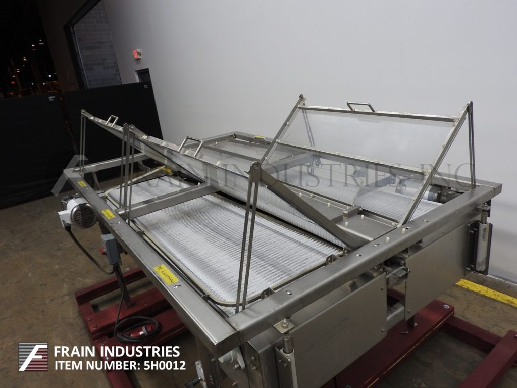52-1/2" W x 83" L Nercon, Stainless Steel bi-directional table top belt accumulation conveyor - Image 2