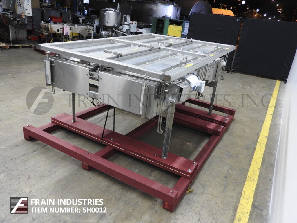 52-1/2" W x 83" L Nercon, Stainless Steel bi-directional table top belt accumulation conveyor - Image 4