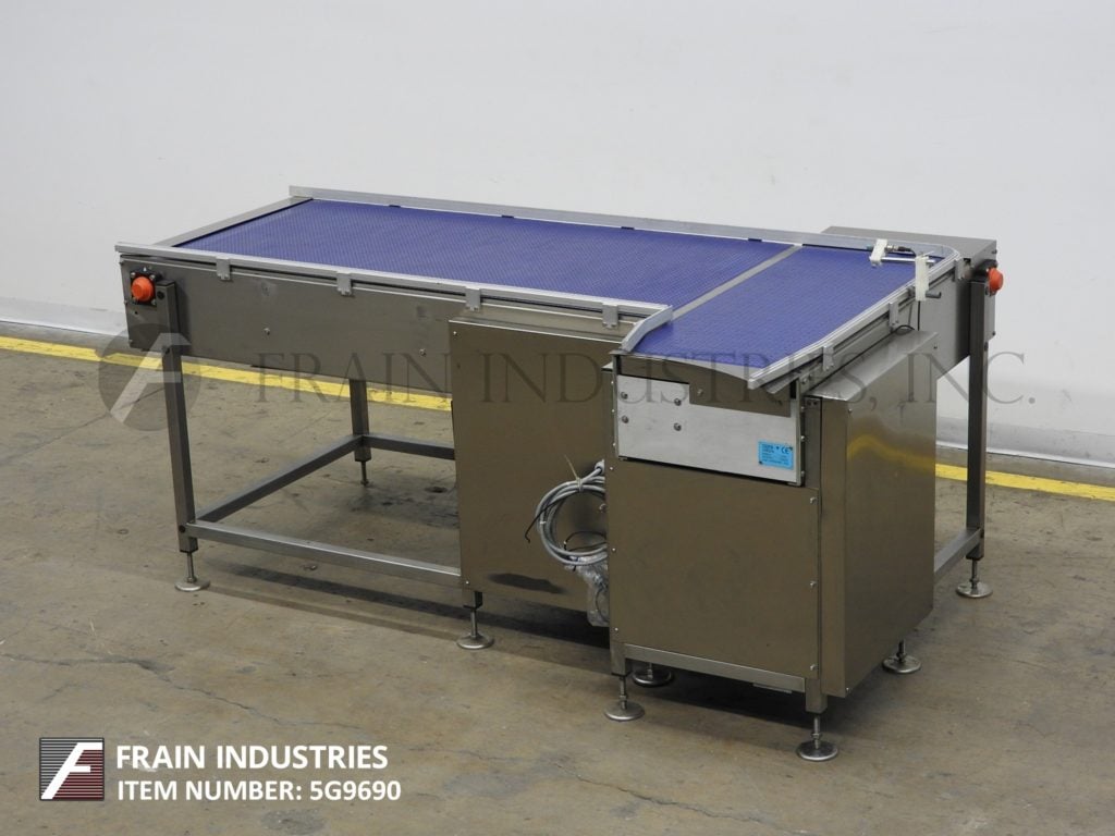 31" W x 64" L Techne #T13001, Stainless Steel belt accumulation table, mounted on (10) adjustable legs - Image 1