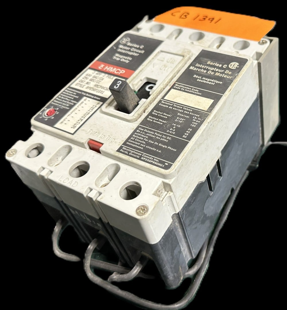 3 Amps. Westinghouse, Series C, Molded Case Circuit Breaker, 3-Pole, 3A, 600V Max., Magnetic Trip Only, Adj. - Image 2