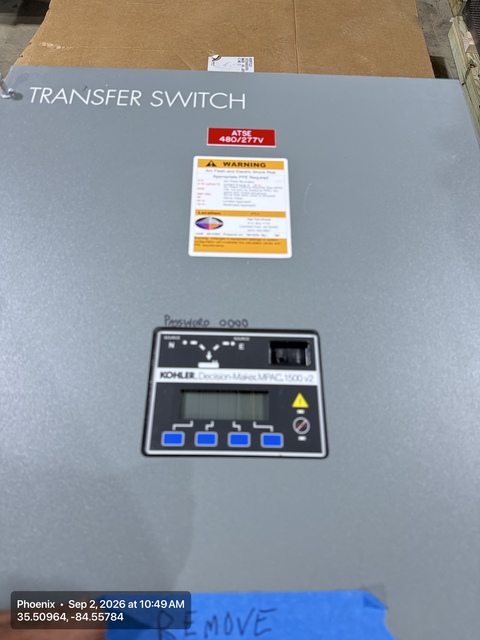 400 Amp. Kohler, Automatic Transfer Switch, 480/277 Volts, 3-pole, open transition, Decision-Maker MPAC 1500 - Image 2