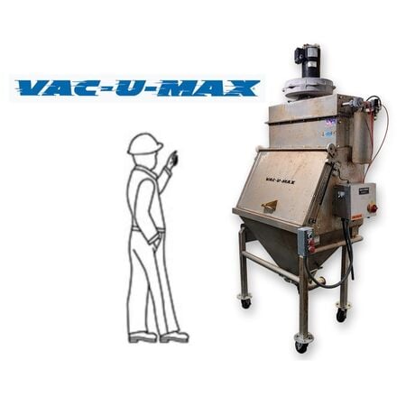 Vac-U-Max bag dump station, Stainless Steel, integrated dust collection, 53" x 36" x 99" H., 750 lb., no - Image 1