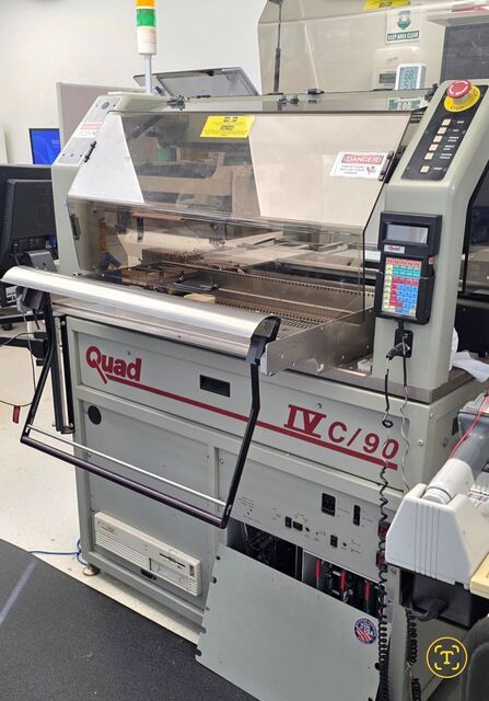 Quad, complete inline SMT production line, #UP100 stencil printer, #IV-C/90 & #QSP-2-Plus pick and place - Image 2
