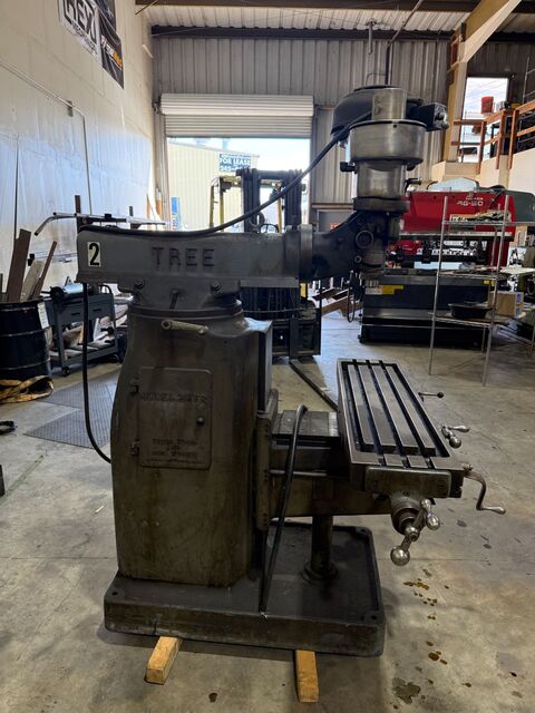 Tree #2UVR, vertical mill, 10.5" x42" table, approx. 25" X, 10" Y, 16" Z, 60-3300 RPM variable speed head - Image 8