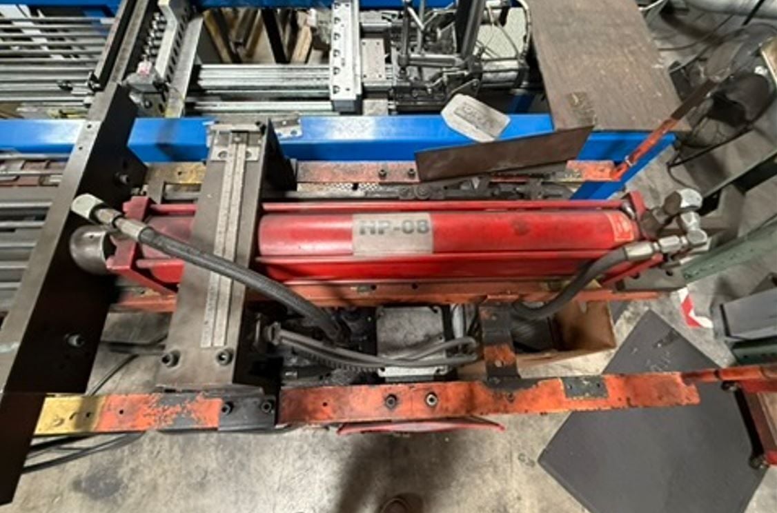 Rail Mounted Hydraulic Ram Press Unit, hydraulic cylinder on guide rail track frame, hydraulic hoses & - Image 2