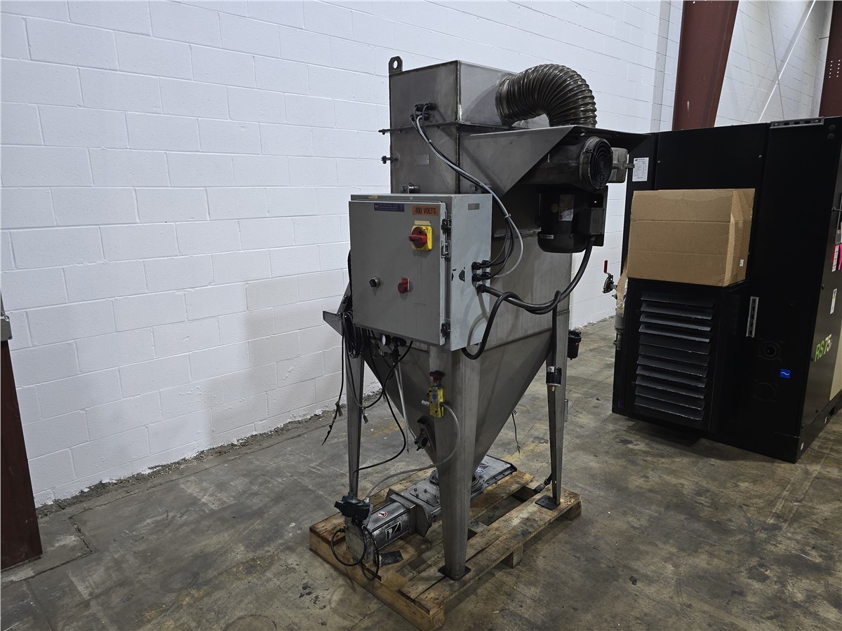 Coperion, stainless steel manual bag dump station, integral dust collection, extraction blower, conical - Image 3