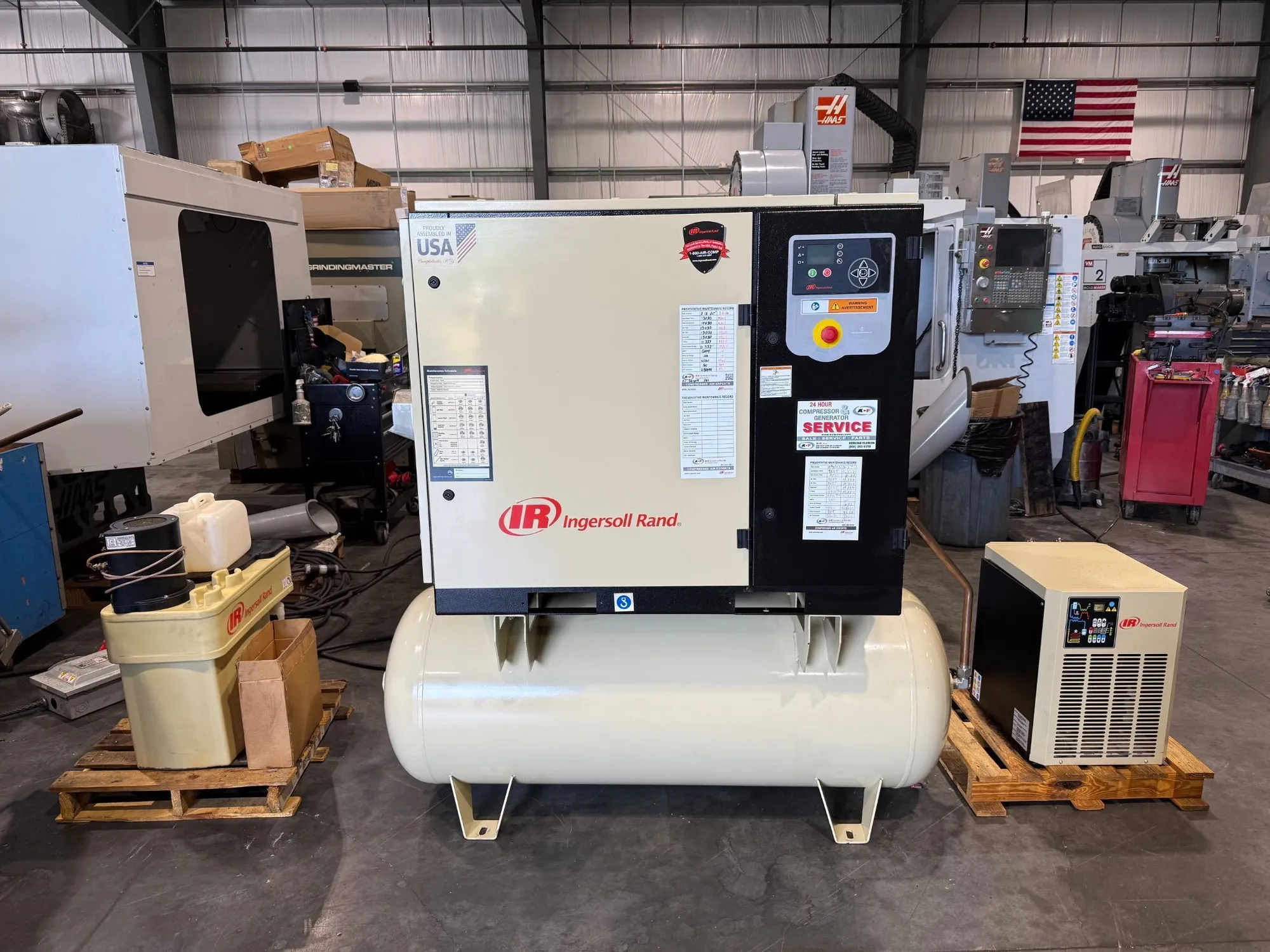 59-99 CFM, 125 psi, Ingersoll-Rand #UP6S-25-125, rotary screw air compressor, 25 HP, 120 gallon tank, D108IN - Image 2