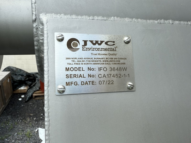 JWC Environmental #IFO-3648W, Stainless Steel, Drum Trommel Screen, 0.040" wedge wire openings, 4" inlet, 6" - Image 5