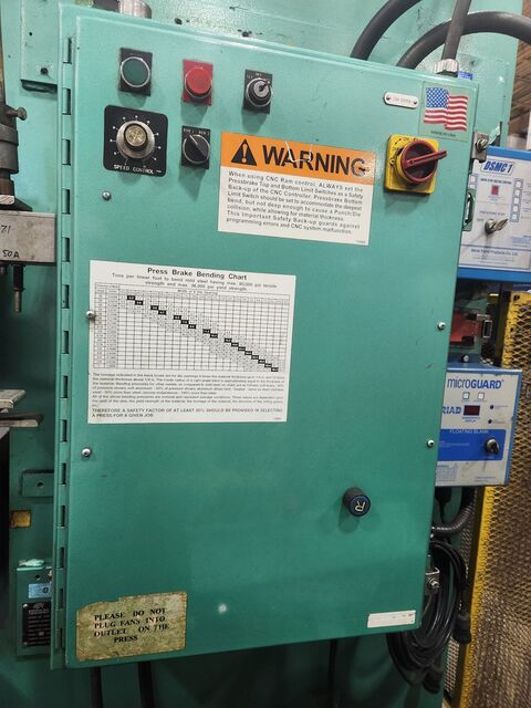 65 Ton, Piranha #6508, Press Brake, 8' overall, 78" between housing, 6" stroke, 15" daylight, 9" shut height - Image 4