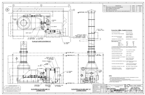 6500 SCFM, Gulf Coast Environmental Systems #65-TO, Thermal Oxidizer, gas fired, 55' insulated stack, (2) New - Image 4