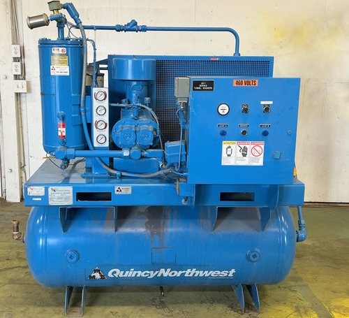 57 cfm, 100 psig, Quincy Northwestern #F15-V, Rotary Screw Air Compressor, 15 HP, 460 V., electrical panel - Image 1