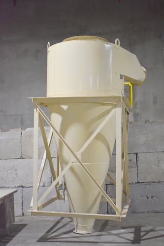 54" Dust Cyclone, 13' long, 13" inlet, 14" top outlet, 12" bottom discharge, ladder & platform, 4' stand - Image 1