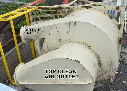 54" Dust Cyclone, 13' long, 13" inlet, 14" top outlet, 12" bottom discharge, ladder & platform, 4' stand - Image 6