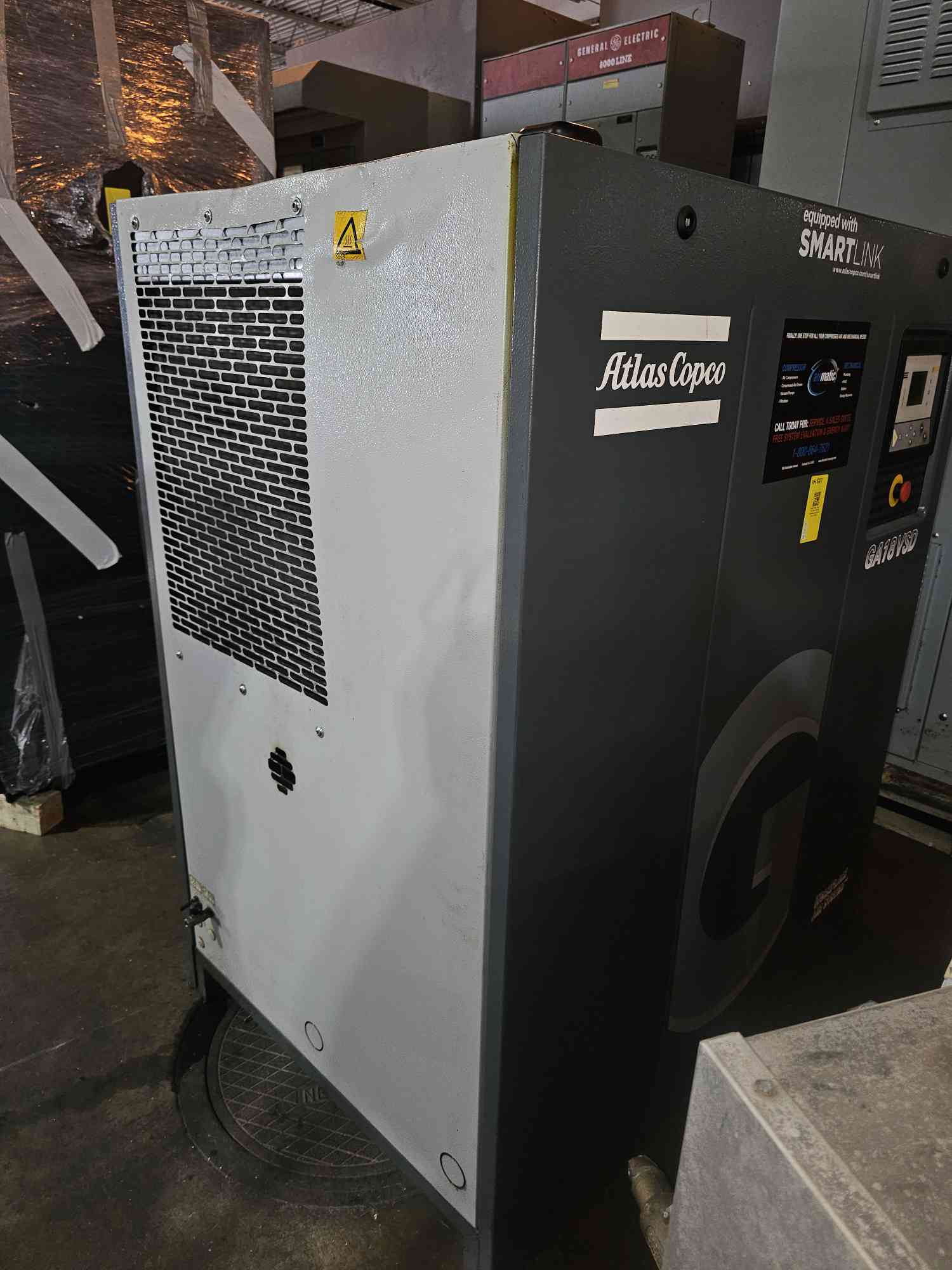 127 cfm, 189 psi, Atlas Copco #GA18VSD, rotary screw air compressor, 25 HP, 230 V., 3PH, 2012 - Image 7